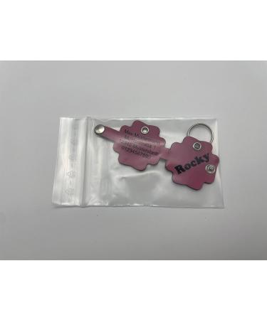 Copter Farm Dog Brand Bag | Personalized Engraved Dog Collars | Art & Real Leather | Pink Flower Design - Buy Online on SooperMarket.com