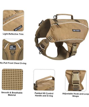 OneTigris CAMELUS Dog Backpack - Tear-Proof Camping & Hiking Pack for M/L Size Dogs in Coyote Brown - Buy Online on SooperMarket.com
