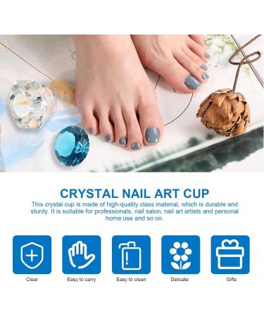 FRCOLOR 1Pc nail art crystal cup dappen dish with lid diamond dappen dish monomer cups for acrylic nails crystal nail cup Crystal Dappen Dish cups glass manicure White crystal small plate 5.5x5.5cm Blue - Buy Online on SooperMarket.com
