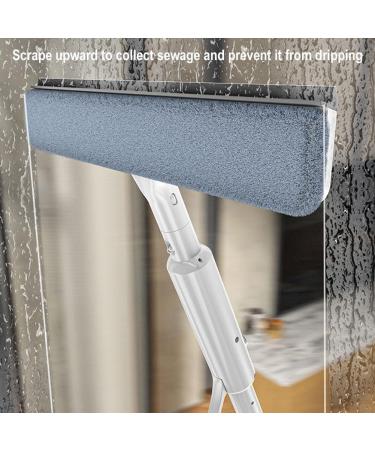 Squeegee For Window Cleaning with Spray and 3 Pads 2024 New Double Sided Spray Window Retractable Cleani Cleaner Spray Glass White 30cm panel - Buy Online on SooperMarket.com