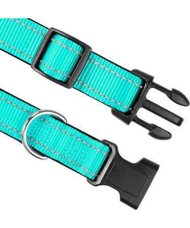 Joytale Reflective Dog Collar - Adjustable & Padded Nylon Collar for Dogs - 12 Colors - Small to Extra Large Sizes - Teal - Buy Online on SooperMarket.com
