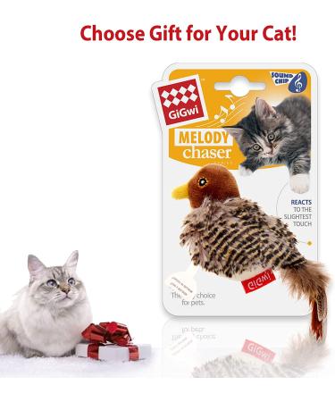 Gigwi Interactive Cat Toy - Real Chirping Bird Sound | Feather & Plush Design for Indoor Cats | Relieves Boredom - Buy Online on SooperMarket.com