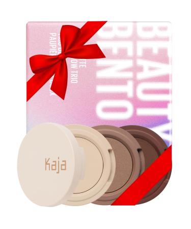 Kaja Beauty Bento Collection - Bouncy Eyeshadow Trio | Neutral Earthy Tones  Travel Size  14 Neutral Moment  2019 Allure Best of Beauty Award  0.03 Oz