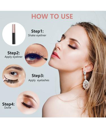 BILEYCHA Upgrade 3D Natural Magnetic Eyelashes Kit - 10 Pairs, 2 Magnetic Eyeliners included, Glue-free Application - Buy Online on SooperMarket.com