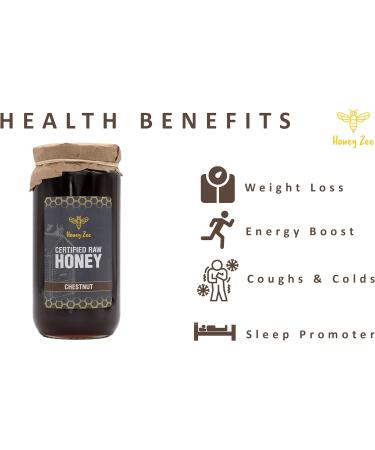 Chestnut Raw Honey Authentic and Natural Sweet Honey Spanish Unfiltered Unpasteurised and Unprocessed 1kg - Buy Online on SooperMarket.com