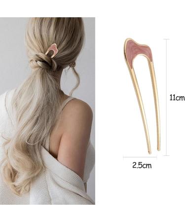 RTRTGS 4 Pieces U-shaped Hair Pins Hairpin Stick French Style U-shaped Hair Clips U-shaped Headdress Hairpins Fork for Women Girls Hair Styling Accessories - 4 Types - Buy Online on SooperMarket.com
