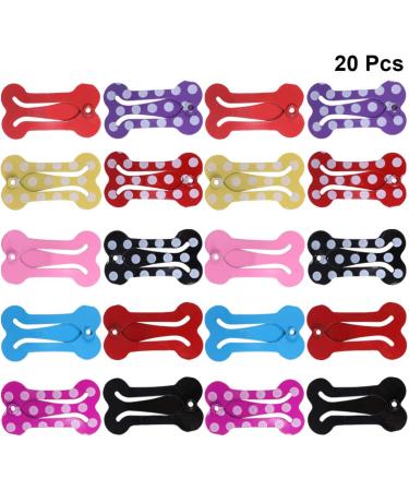 STOBOK 20pcs Mini Pet Hair Clip Bone-Shaped Snap Bows for Dogs and Cats - Grooming Topknot Bows for Parties and Birthdays - Random Color - Buy Online on SooperMarket.com