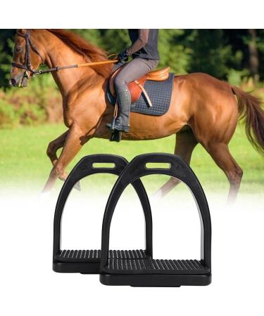 Doact Iron Stirrups for Adolescents & Adults - Secure Black Rubber & Plastic Dressage Stirrups | Medium 13 | Perfect for Children & Horses - Buy Online on SooperMarket.com