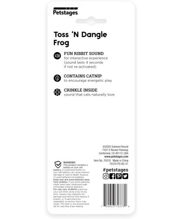 Petstages Toss N Dangle Frog - Interactive Cat Toy with Catnip | Fun Frog Design for Happy Cats - Shop Internationally! - Buy Online on SooperMarket.com