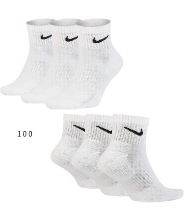 Nike Everyday Cushion Ankle Training Socks (3 Pack) - White/Black, Medium Size - Buy Online on SooperMarket.com