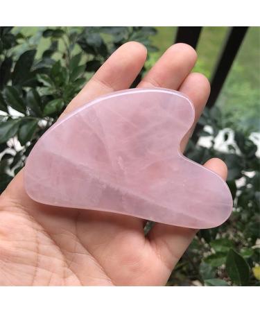 Natural Rose Quartz Gua Sha Massage Tool for Facial & Body - Crystal Scraping Board for SPA & Acupuncture Therapy - Buy Online on SooperMarket.com