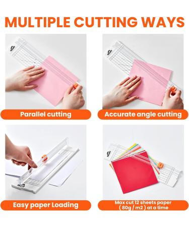 ISDIR A4 Paper Cutter 12 Inch Titanium Paper Trimmer Scrapbooking Tool with Automatic Security Safeguard for Craft Paper  Coupon  Label and Cardstock (White) - Buy Online on SooperMarket.com