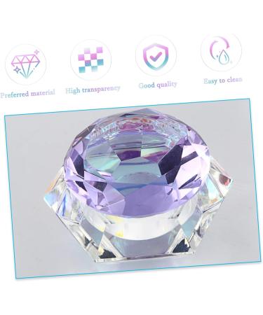 minkissy Nail Art Crystal Cup Cosmetics Cover Glass Purple Manicure 6.5x8cm Purple - Buy Online on SooperMarket.com