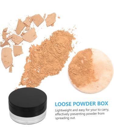 WOONEKY 2pcs Elastic Mesh Loose Powder Box Portable Powder Case Makeup Powder Case Mirror Brackets Abs Black - Buy Online on SooperMarket.com