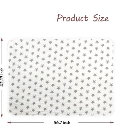 Miracle Baby Muslin Swaddle Blanket - Grey Stars Print, 110x150cm, Cotton, for Boys and Girls - Buy Online on SooperMarket.com