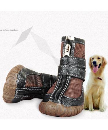 FLAdorepet Large Dog Waterproof Martin Boots - Pack of 4 Brown Shoes for Pitbull & Golden Retriever - Buy Online on SooperMarket.com