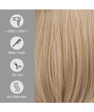 Haircube Short Bob Wig with Bangs - Heat-Resistant Synthetic Fiber Dark Root Ombre Ash Blonde - Perfect for Parties Cosplay & Daily Wear - Buy Online on SooperMarket.com