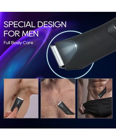 FLOVES Electric Body Hair Trimmer for Men - Pubic Groin Balls Trimmer | LED Light, Rechargeable, Waterproof | Male Hair Removal Razor - Buy Online on SooperMarket.com