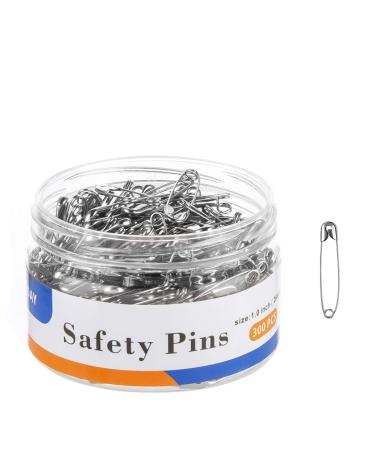 A+DAY Small Safety Pins 1.0 Inch (26mm) Size 0 300-Count Nickel Finish