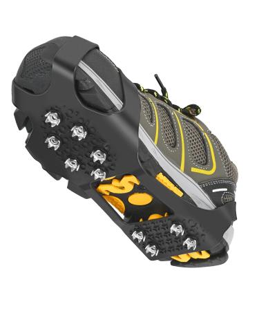 Grectek GT10 Crampons Light ice and snow grip tunnels via shoe/boot traction tunnels to slip into stretch shoes XL