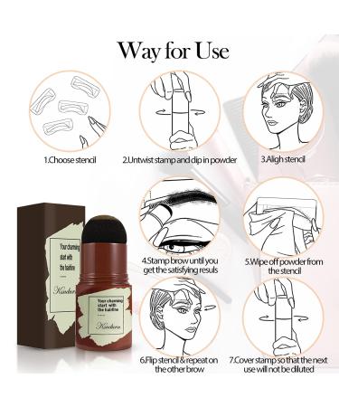 Dark Brown Eyebrow Stamp Stencil Kit - 10 Styles with 2 Brushes | Reusable Eyebrow Stencils - Buy Online on SooperMarket.com