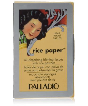 Palladio Rice Paper Facial Tissues for Oily Skin  Face Blotting Sheets Made from Natural Rice  Oil Absorbing Paper with Rice Powder  2 Sided  Instant Results  Natural  40 Count  Pack of 1 40 Count (Pack of 1) Natural