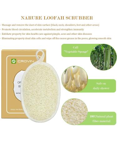 Crovin Loofah Pads - 100% Natural Exfoliating Body Scrubber for Men and Women - 6 Count SPA Gift Set for Bath Shower - Buy Online on SooperMarket.com