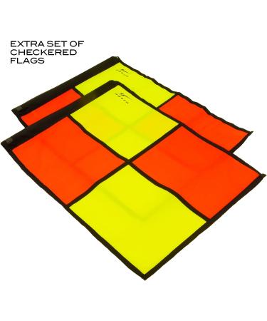 AGORA Pro Line Duo Premium Rotating Soccer Referee Flags with Case - Red/Yellow - Buy Online on SooperMarket.com