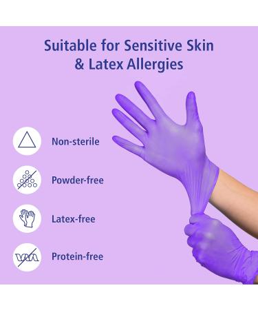 Meditrade Nitrile Examination Gloves - Medium Powder Free Hypoallergenic Heavy Duty Long Cuff Ambidextrous Disposable for Any Sector Bulk Buy (Large) (Violet) - Buy Online on SooperMarket.com