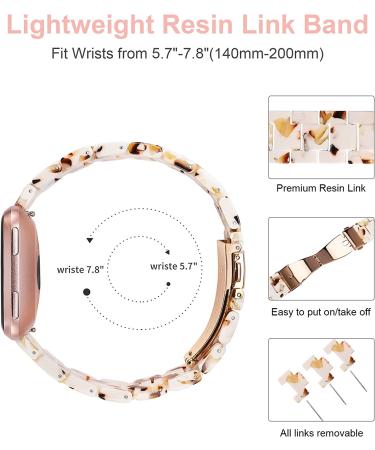 Wearlizer Resin Band Compatible with Fitbit Versa/Versa 2 /Versa Lite/Versa SE Bands for Women Men Lightweight Bracelet Replacement Wristband Strap for Versa 2 Smartwatch  Nougat White - Buy Online on SooperMarket.com