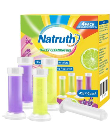 NATRUTH Toilet Cleaning Gel 4PCS Toilet Gel Stamp Lavender and Lemon Fragrance 36 Dose Keep Clean and Long-lasting Fragrance For Toilet Bowls Toilet Basins and Sinks (Lavender and Lemon)