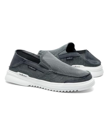 OrthoComfoot Men's Slip on Shoes with Arch Support  Comfortable Slippers for Plantar Fasciitis  Orthopedic Loafers for Walking  Casual Boat Shoes for Heel and Foot Pain Relief 11 W3-grey