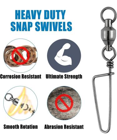 Dr.Fish Fishing Snap Swivels  Ball Bearing Swivels with Stainless Steel Coastlock Snap  Corrosion Resistant Black Nickel Coating  High Strength 26Lb to 503Lb  Saltwater Swivels Fishing Tackle #7-232LB 20 - Buy Online on SooperMarket.com