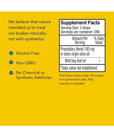 North American Herb & Spice Wild Oil of Bay Leaf 1 fl oz - Organic Non-GMO Skin & Hair Support - 286 Servings - Buy Internationally - Buy Online on SooperMarket.com