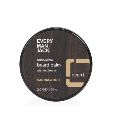 Every Man Jack Beard Balm - Subtle Sandalwood Fragrance - Moisturizes Protects and Strengthens Your Beard - Naturally Derived with Tea Tree Oil Shea Butter and Jojoba - 2.0 - Fluid Ounces