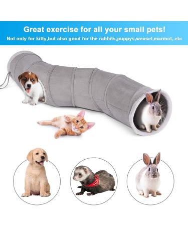 Ownpets 48 Inch S-Shape Collapsible Cat Tunnel with Feather Wand - Interactive Pet Toy for Cats, Kittens, and Small Pets - Buy Online on SooperMarket.com