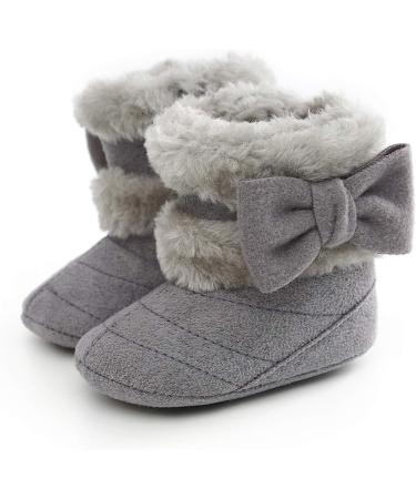 Yinuoday Winter Baby Girls Snow Boots - Warm Prewalker Newborn Shoes, Anti-Slip Infant Gray (6-12 Months) - Buy Online on SooperMarket.com