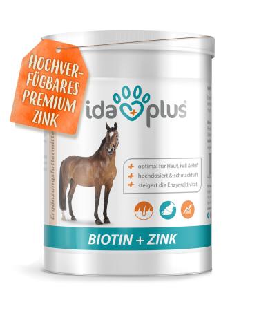 Ida plus biotin + zinc - all -round supply - high -dose - comparison winner - Premium zinc for horses - improves hoof quality - for skin fur & immune system - for mauke hoof problems & more - 750g