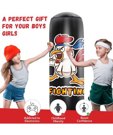 HITOP Punching Bag for Kids and Adults - Extra Large Heavy Duty Inflatable Boxing Bag with Stand - Perfect Karate Gift for Boys, Kids, and Men - Buy Online on SooperMarket.com