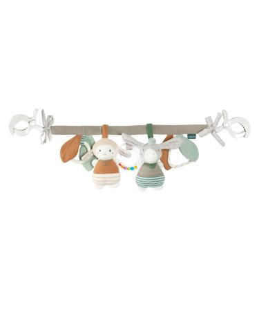 Fehn stroller chain for hanging with sheep and donkey animal supporters-fabric learning toys for babies with rattles and squeaking to promote motor skills