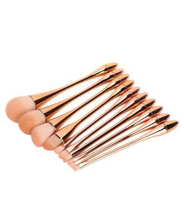 Professional 10-Piece Rose Gold Makeup Brush Set | Eye Shadow Concealer & Blusher Brushes for Flawless Application - Buy Online on SooperMarket.com