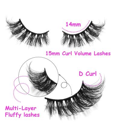 Outopen 10 Pairs Half Lashes - 3D Fluffy Cat Eye False Eyelashes - Natural Look & Reusable 15mm Curl Volume - Buy Online on SooperMarket.com