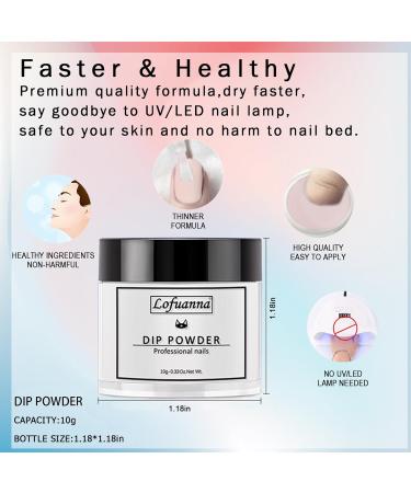 Dip Powder Nail Kit Dipping Powder Starter Kit Nail Dipping Powder Kit Nail Powder Dip Kit Starter Set-6 Colors Dip Acylic Powder with 2-In-1 Base Top Coat Activator Manicure Set for DIY Nail Salon Set 2 clear - Buy Online on SooperMarket.com