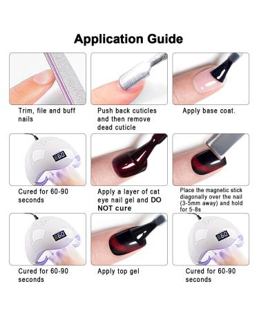 RARJSM Burgundy Cat Eye Gel Nail Polish - Diamond Black Red Velvet Glitter 15ml - UV LED Soak Off for Home Salon Christmas Manicure - Buy Online on SooperMarket.com