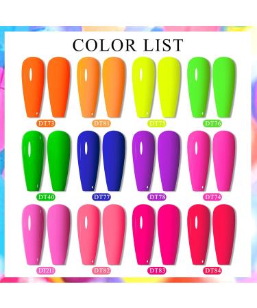 MEET ACROSS Neon Gel Nail Polish Set - 12pcs Fluorescent Colors for Spring & Summer - Perfect Halloween Nail Art - Buy Online on SooperMarket.com