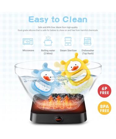 Silicone Duck Baby Teether Toy for Infants 3+ Months - BPA Free and Easy to Clean - Buy Online on SooperMarket.com