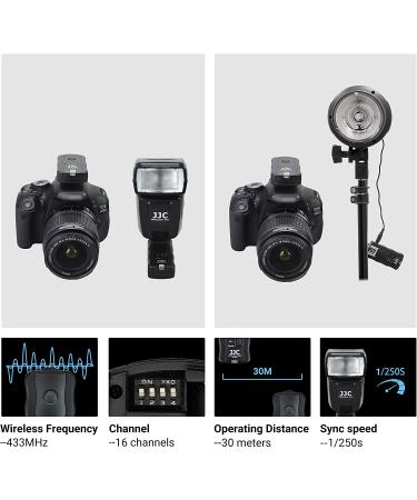 JJC 3-in-1 Wireless Flash Trigger & Remote Control Kit for Nikon Z7/Z6/D750/D7500/D5600/D3300 with 2 Receivers - Replaces Nikon MC-DC2 - Buy Online on SooperMarket.com