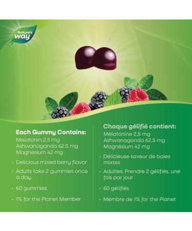 Nature's Way Sleep Well Gummies Melatonin Magnesium & Clinically Studied Ashwagandha Supplement Sleep Aid & Jet Lag Support for Adults Natural Mixed Berry Flavour 60 Vegetarian Gummies - Buy Online on SooperMarket.com