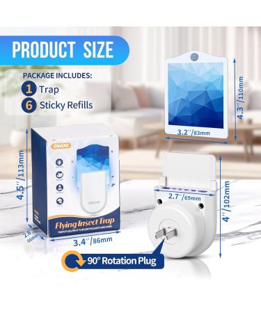 Indoor Sticky Trap Plug-in Indoor Snap Trap Blue-Purple Light Attracts Sticky Trap - 500 Square Feet Protection (1 Device + 6 Refills) - Buy Online on SooperMarket.com