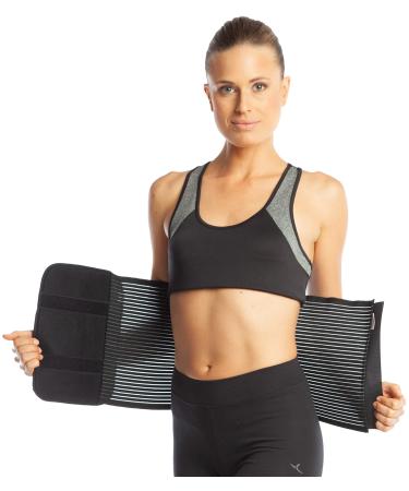ArmoLine Abdominal Binder Post Pregnancy Belly Wrap Postpartum Post-op Support (L Black) L Black